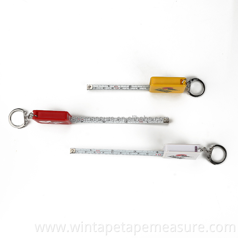 Promotional Customized Your Brand ABS Plastic Pocket Key Holder With Steel Tape Measure